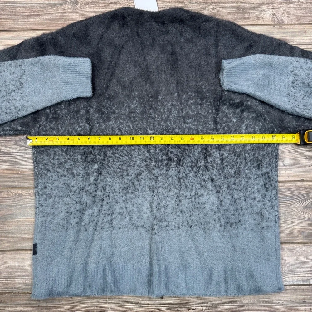 Jordan Flight Heritage Cardigan Mens LARGE‎ Grey Ombre Fuzzy Sweater FV7426 NEW